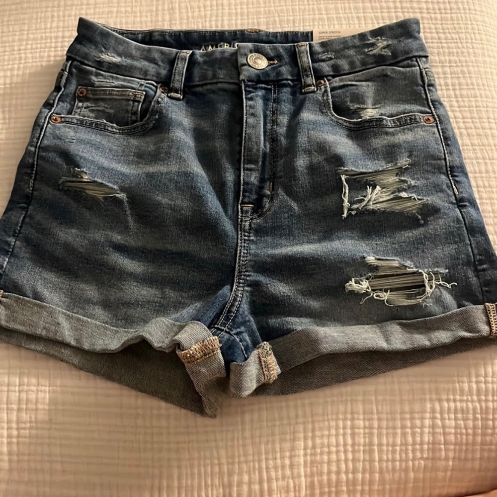 Curvy high rise shortie jeans short